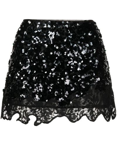 Cynthia Rowley Minigonna con paillettes - Nero