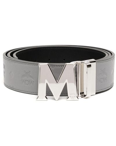 MCM Claus Monogram-pattern Leather Belt - Black