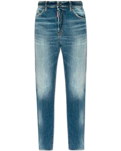 DSquared² Layered-effect Straight-leg Jeans - Blue