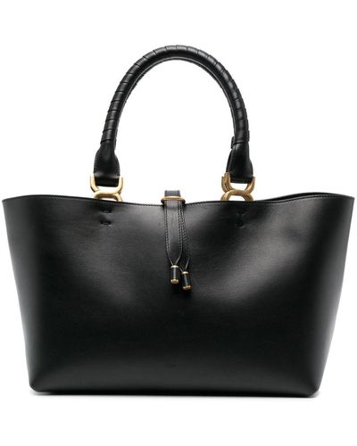 Chloé Marcie Leather Shopping Bag - Black