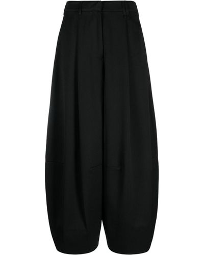 Simone Rocha Pantalones anchos de talle alto - Negro