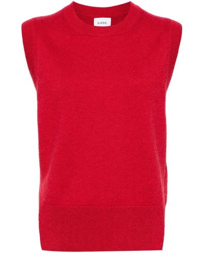 Barrie Iconic Sleeveless Cashmere Top - Red