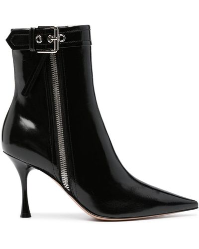 Gianvito Rossi 95mm Leather Ankle Boots - Black