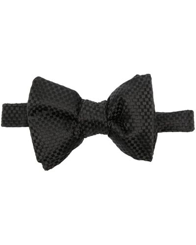 Tom Ford Check-pattern Silk Bow Tie - Black