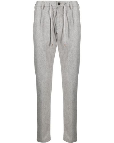 Eleventy Mélange-effect Tapered Trousers - Grey