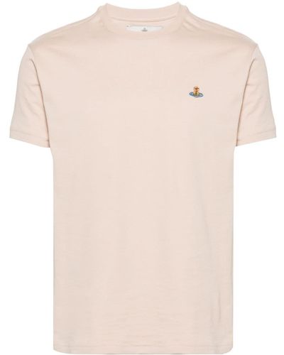 Vivienne Westwood Orb-embroidered Organic Cotton T-shirt - Natural