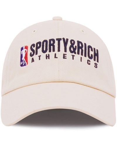Sporty & Rich Twill-Baseballkappe mit Logo-Stickerei - Pink