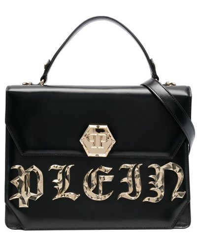 Philipp Plein Gothic Plein Leren Shopper - Zwart