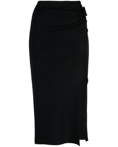 Ba&sh Fine-ribbed Midi Skirt - Black