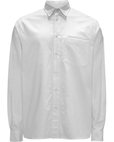 JW Anderson Embroidered-logo cotton shirt - Weiß
