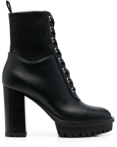 Gianvito Rossi Ricceo 105mm Lace-up Boots - Black