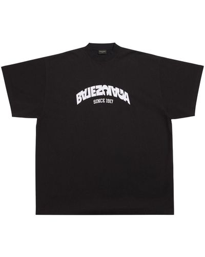 Balenciaga T-shirt en coton à logo imprimé - Noir