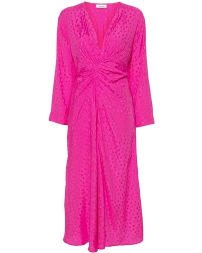 Sandro Jacquard-pattern Midi Dress - Pink