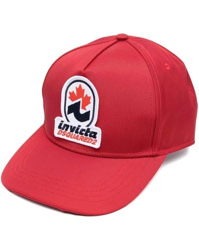 DSquared² Baseballkappe mit Logo-Patch - Rot