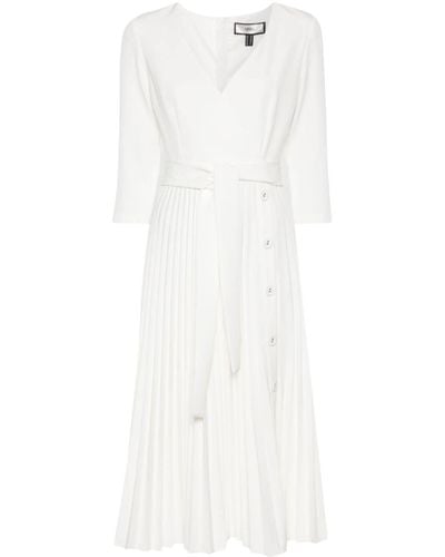 Nissa Belted Midi Dress - White