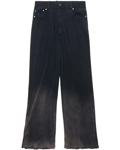 Balenciaga Distressed-effect Corduroy Trousers - Blue