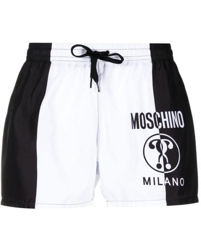 Moschino Logo-print Drawstring Swim Trunks - Black
