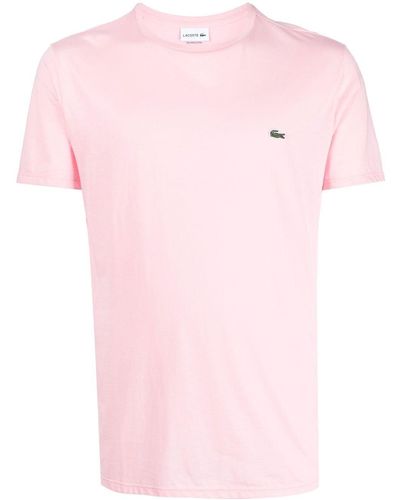 Lacoste Camiseta con logo bordado - Rosa