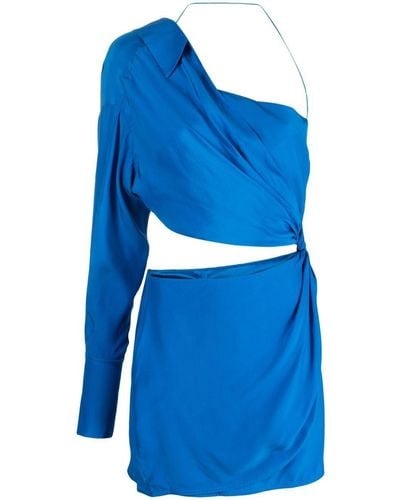 GAUGE81 One-shoulder Deconstructed Shirt Dress - Blue