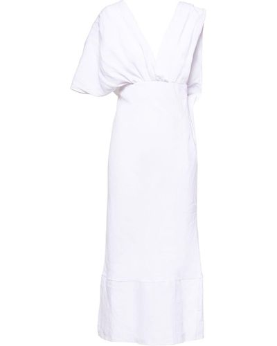Miu Miu Vネック ドレス - ホワイト