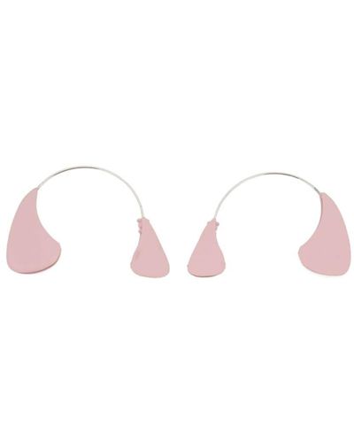Jil Sander Gravierte Ohrringe mit Logo - Pink