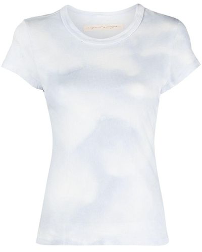 Raquel Allegra T-shirt en coton Liv à imprimé tie-dye - Blanc