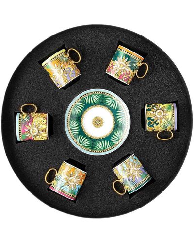 Versace Set di sei tazzine da caffè Jungle Animalier x Rosenthal - Nero