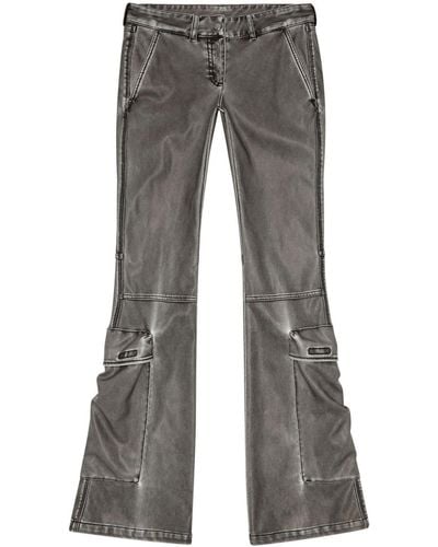 DIESEL Flared Cargo Trousers - Grey