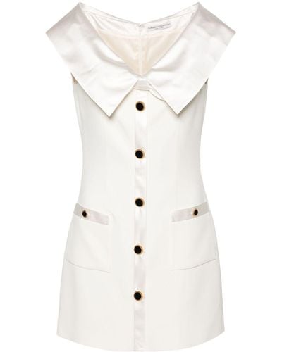 Alessandra Rich Bow Cady Mini Dress - Women's - Viscose/elastane/silk/cuproelastane - White