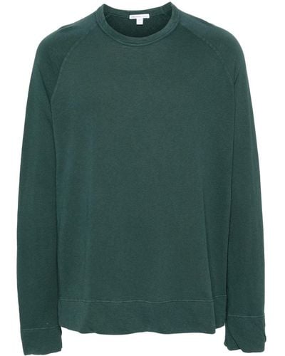James Perse Round-neck Cotton Sweatshirt - Green