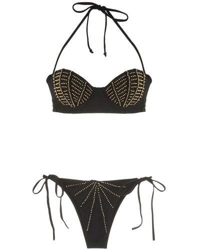 Amir Slama Beaded Bikini Set - Black