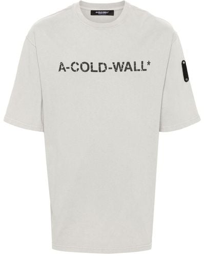 A_COLD_WALL* T-Shirt mit Logo-Print - Grau