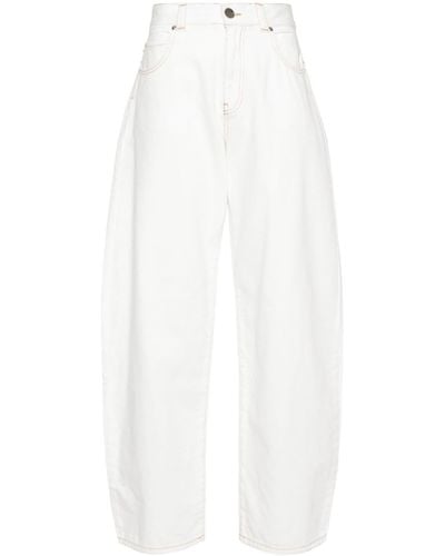 Pinko Motif-embroidered Jeans - White
