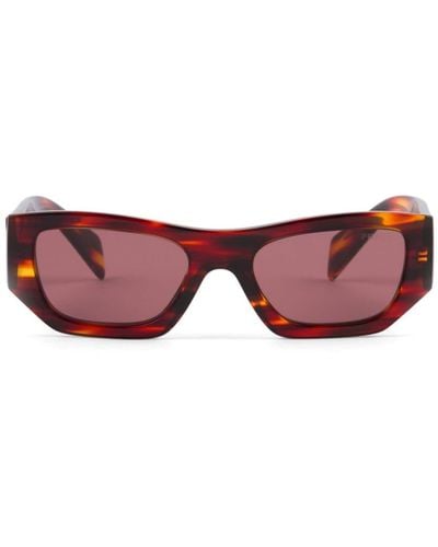 Prada Logo-plaque Cat-eye Sunglasses - Red