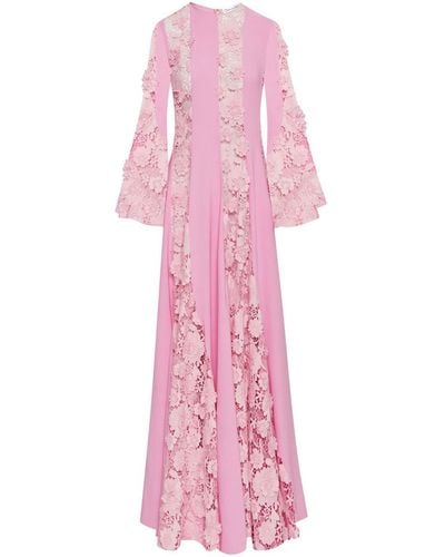 Oscar de la Renta Floral Guipure-lace Gown - Pink