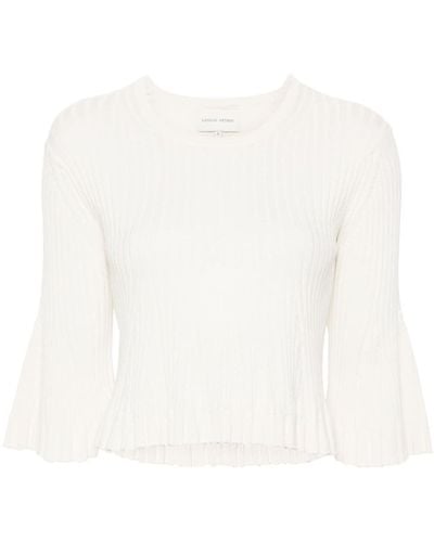 Loulou Studio Ammi Ribbed Knitted Top - White