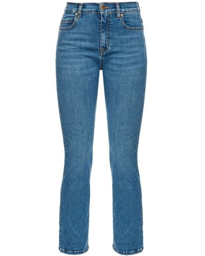 Pinko Vaqueros skinny de talle medio - Azul