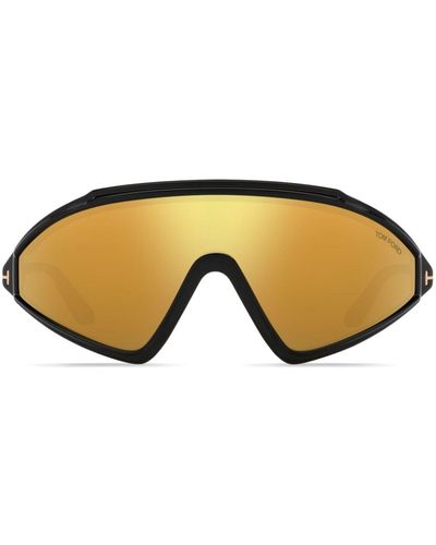 Tom Ford Lorna Shield-frame Sunglasses - Yellow