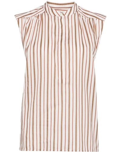 Yves Salomon Striped Sleeveless Blouse - Pink