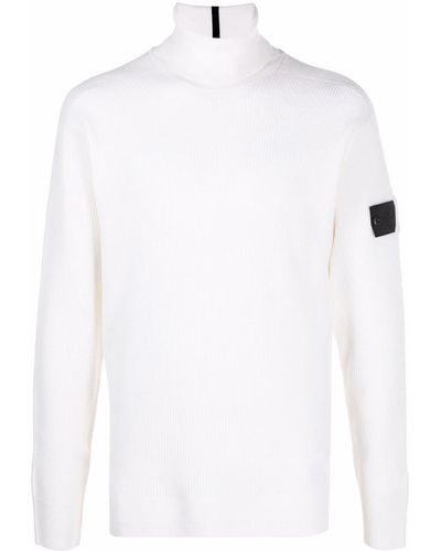 Stone Island Shadow Project Logo-patch Roll-neck Sweater - White