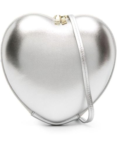 Maje Heart-shaped Leather Bag - White