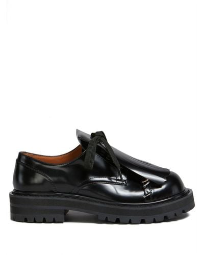 Marni Tassel-detail Leather Lace-up Shoes - Black