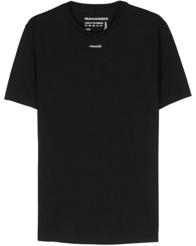 Maharishi Logo-print Cotton T-shirt - Black
