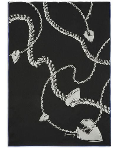 Burberry Shield-print Silk Scarf - Black
