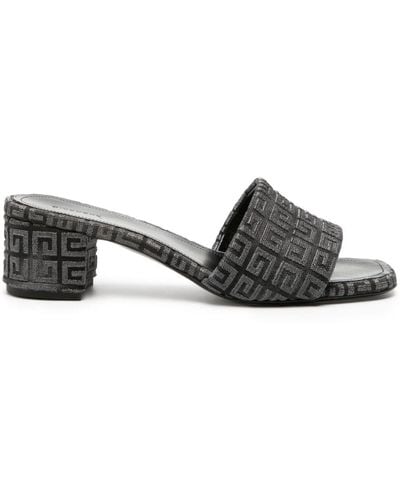 Givenchy 55mm 4g-jacquard Leather Mules - Black