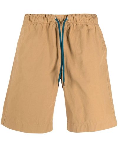 PS by Paul Smith Logo-patch Organic-cotton Deck Shorts - Natural