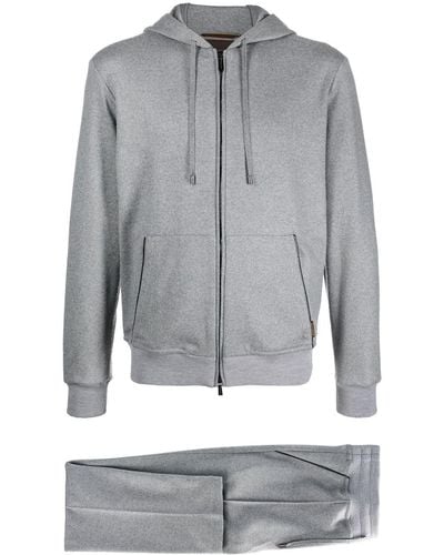 Moorer Virgin Wool Hooded Track Suit - Grey