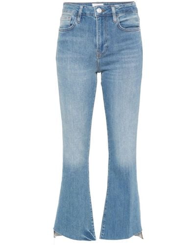FRAME Whiskering-effect Bootcut Jeans - Blue