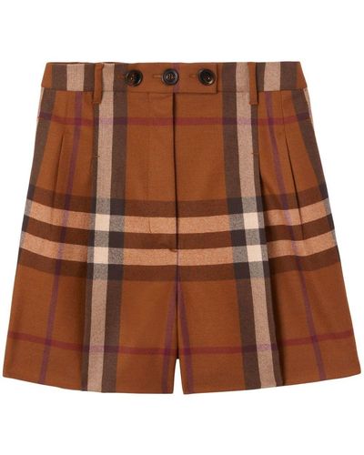 Burberry Check Tailored Shorts - Brown