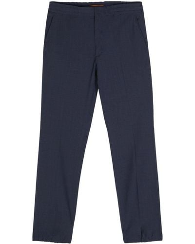 Zegna Slim-fit Wool Trousers - Blue